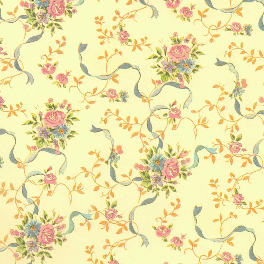 Flower Bouquets and Ribbons Floral Print Paper ~ Kartos Italy